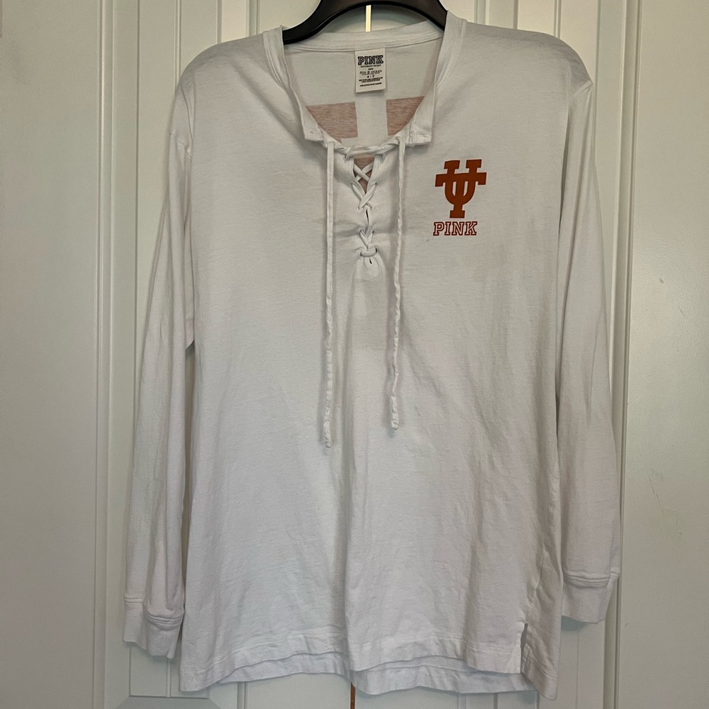 Pink Victoria Secret University of Texas shirt Long Sleeve Size Small